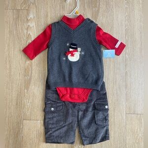 Newborn Boy Small Wonders Turtleneck, Sweater Vest, & Pants Baby Outfit NWT